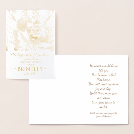 Condoleances bij het verlies van Golden Doodle Folie Kaarten (Display)