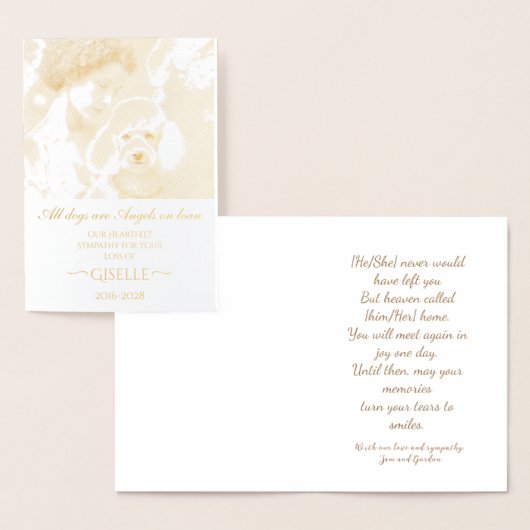 Condoleances bij verlies van Franse poedel geperso Folie Kaarten (Display)