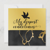 condoléances Black and Gold Theme Kaart (Voorkant)