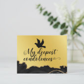 condoleances briefkaart Black en Gold Thema (Staand voorkant)