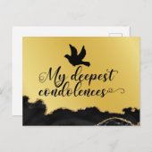 condoleances briefkaart Black en Gold Thema (Voorkant / Achterkant)