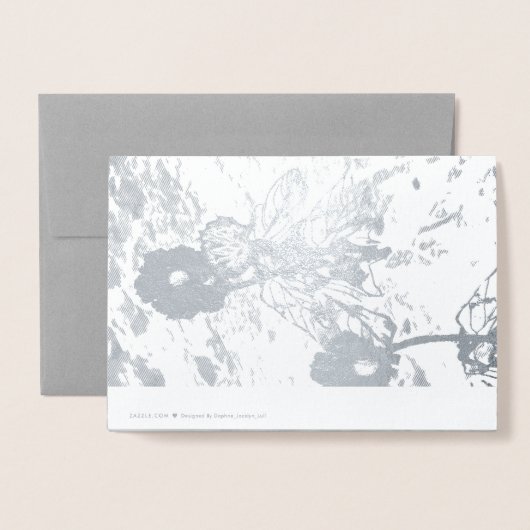 condoleances en sympathie Silver Foil Floral Card Folie Kaarten (Met envelop)