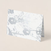 condoleances en sympathie Silver Foil Floral Card Folie Kaarten (Voorkant)
