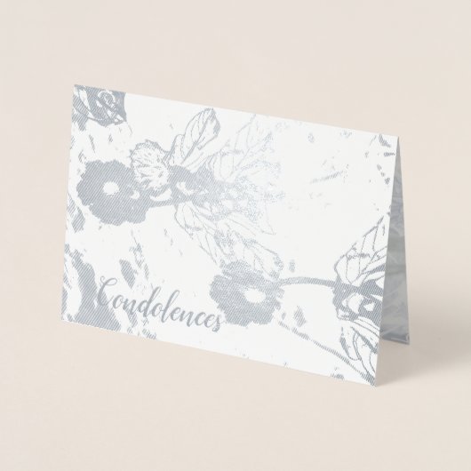 condoleances en sympathie Silver Foil Floral Card Folie Kaarten (Voorkant)