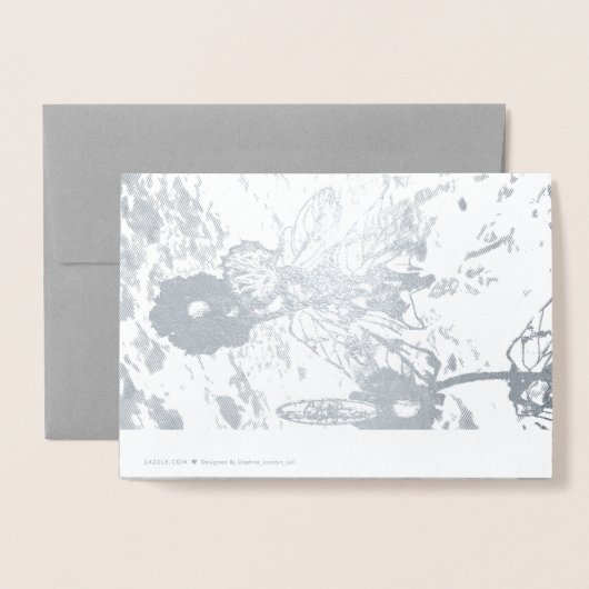 condoleances en sympathie Silver Foil Floral Card Folie Kaarten (Met envelop)