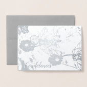 condoleances en sympathie Silver Foil Floral Card Folie Kaarten (Voorkant met envelop)