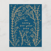 CONDOLEANCES Floral Whimsical Sketch Doodle Sorry Briefkaart (Voorkant)