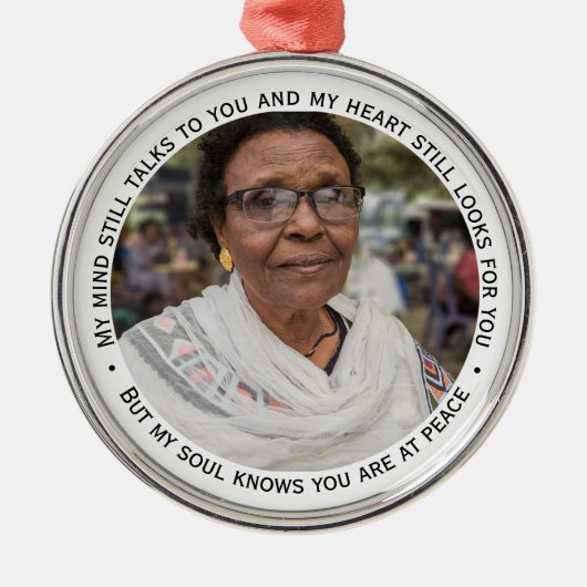 Condoleances Foto Memorial Herdenking Aandenken Aa Metalen Ornament (Voorkant)