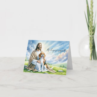 Condoleances Kaart voor Dog Loss-Jesus met Beagle