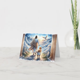Condoleances Kaart voor Dog Loss-Jesus met Golden