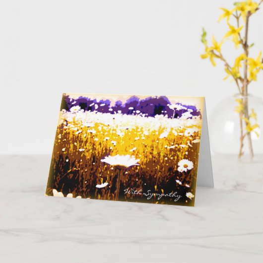 Condoleances met sympathie Prachtige Daisies Art Kaart (Gele Bloem)