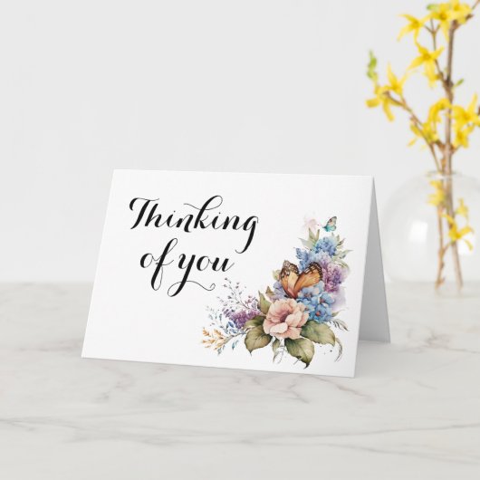 Condoleances Rouw Gedachten Aan Jou Blanco  Kaart (Gele Bloem)