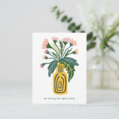 Condoleances Sorry voor het verlies Vaas van Bloem Briefkaart (Staand voorkant)