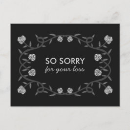 CONDOLEANCES Sorry voor uw verlies Roos Lijst Goth Briefkaart