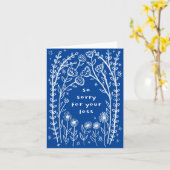 Condoleances Sorry Wildflower Bloemen Schets Doodl Kaart (Gele Bloem)