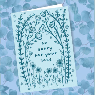 Condoleances Sorry Wildflower Bloemen Schets Doodl Kaart
