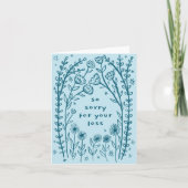 Condoleances Sorry Wildflower Bloemen Schets Doodl Kaart (Voorkant)