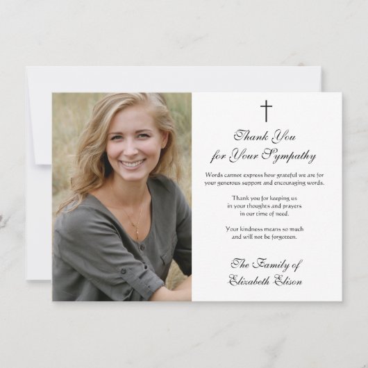 condoleances sympathie appreciatie foto kruisbeeld bedankkaart (Voorkant)