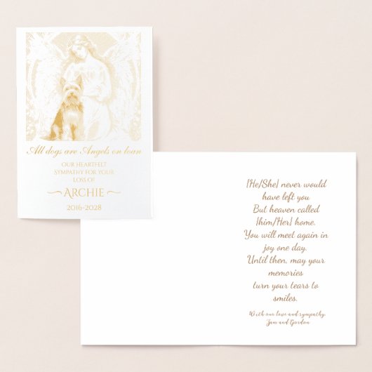 Condoleances voor het verlies van Yorkshire Terrie Folie Kaarten (Display)