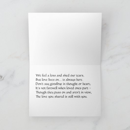 condolence Verse Kaart (Binnen)