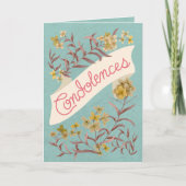 Condolences Aqua Soft Pastel Floral Banner Card Kaart (Voorkant)