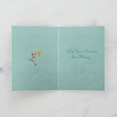 Condolences Aqua Soft Pastel Floral Banner Card Kaart (Binnen)