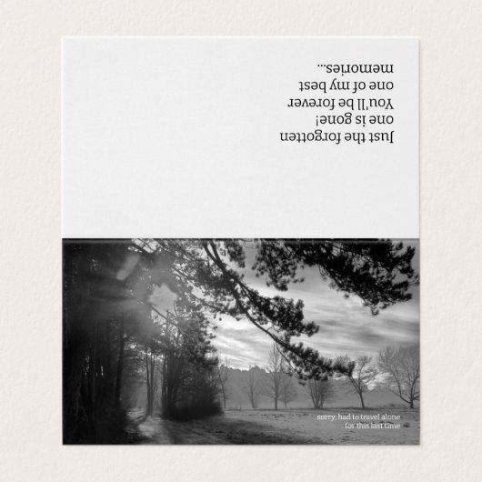 condoletiekaarten "laatste reis" kaart (Buitenkant ongevouwen)