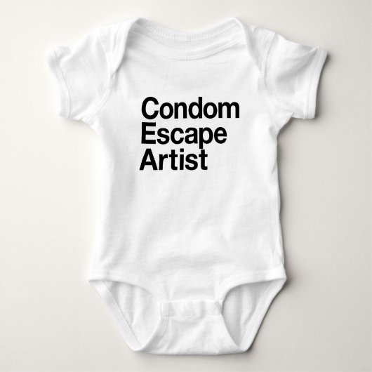 Condom Escape Artiest Humoureus-Baby Romper (Voorkant)