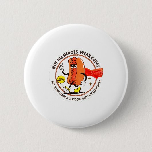 Condom Legend Inappropriate Funny 90s Retro T Funn Ronde Button 5,7 Cm (Voorkant)