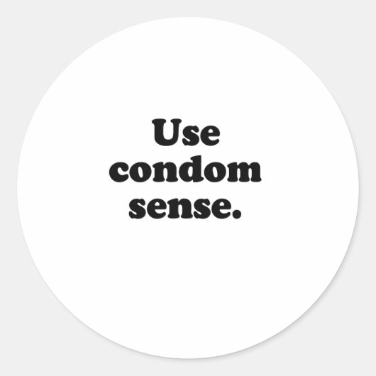 CONDOM SENSE GEBRUIKEN RONDE STICKER (Voorkant)