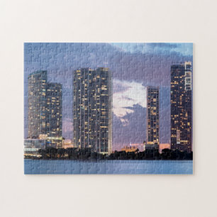 Condominiumtorens aan de waterfront in Miami Legpuzzel