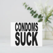 Condoms Suck Briefkaart (Staand voorkant)