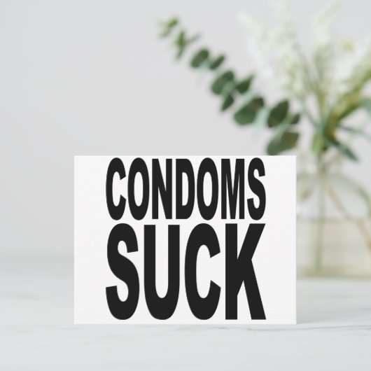 Condoms Suck Briefkaart (Staand voorkant)
