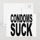Condoms Suck Briefkaart (Voorkant / Achterkant)