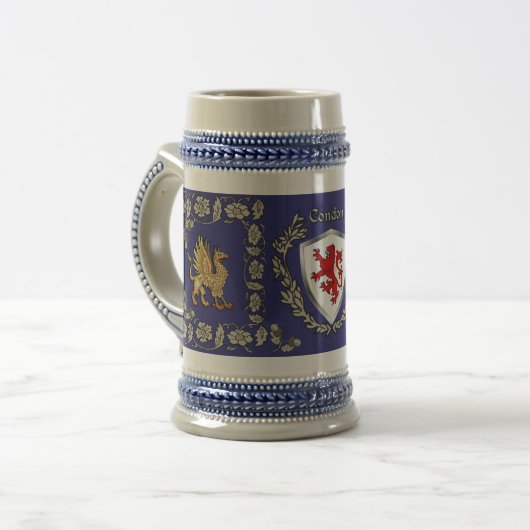 Condon Ierse Schild Griffin Stein Bierpul (Voorkant links)