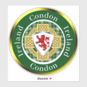 Condon Ierse Schild & Keltisch Kruis Persoonlijk Sticker (Vel)