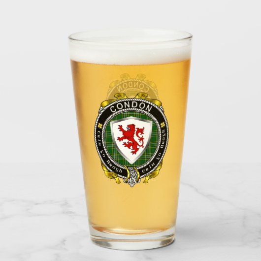 Condon Irish Shield Bierglas Glas (Voorkant gevuld)