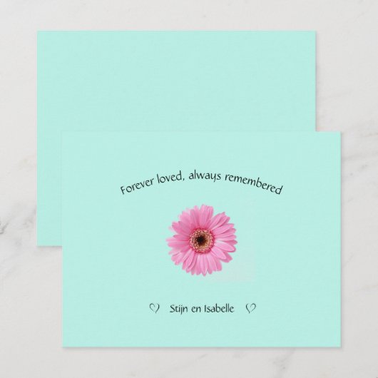 Condonleance-kaart met bloem (Voorkant / Achterkant)