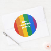 Condoomgevoel gebruiken ronde sticker (Envelop)