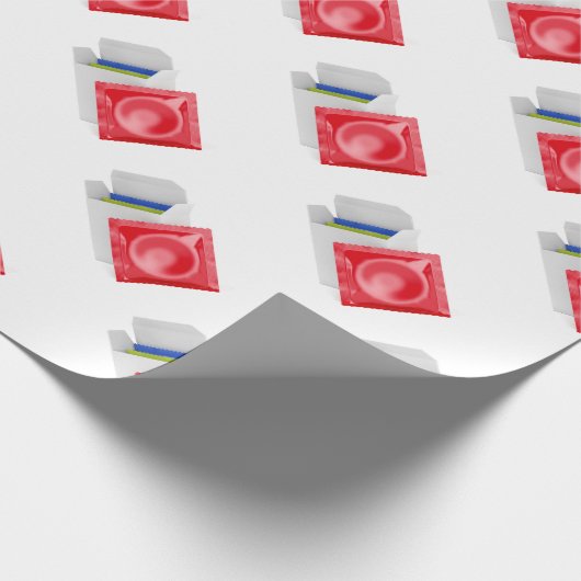 Condooms op witte achtergrond cadeaupapier (Hoek)