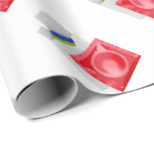 Condooms op witte achtergrond cadeaupapier (Rol Hoek)