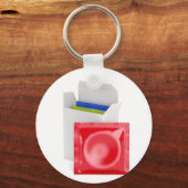 Condooms op witte achtergrond sleutelhanger (Voorkant)