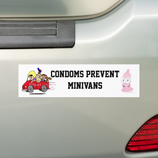 Condooms Prevent MiniVans Bumpersticker (Op auto)