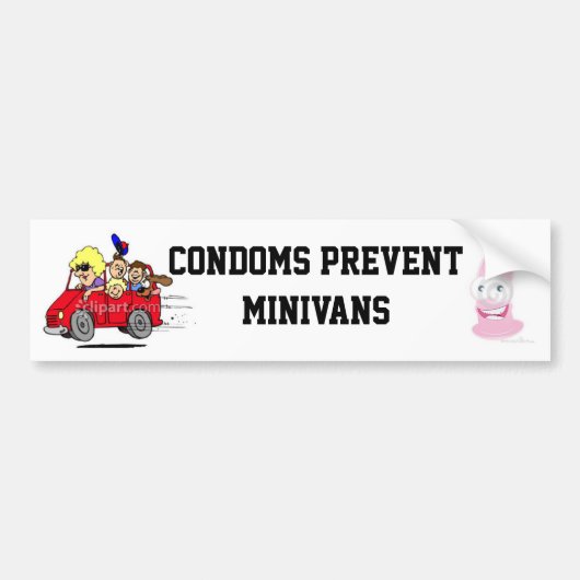 Condooms Prevent MiniVans Bumpersticker (Voorkant)