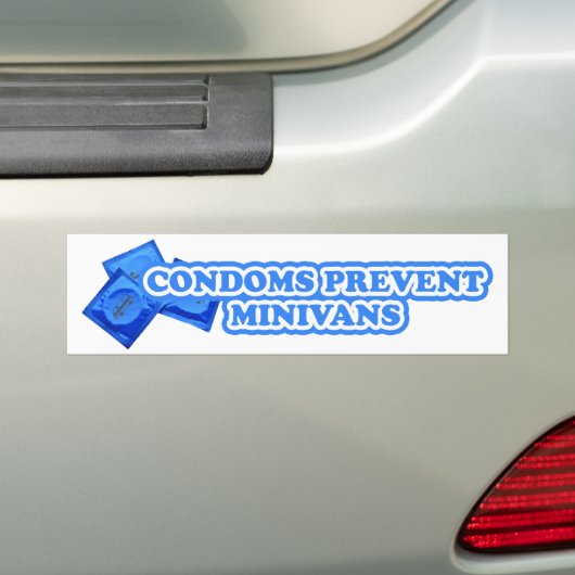 Condooms Prevent Minivans Bumpersticker (Op auto)