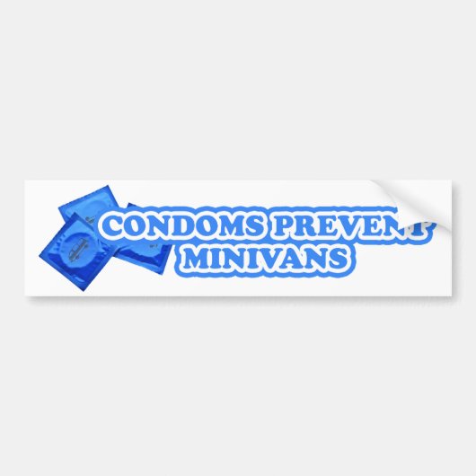 Condooms Voorkomen Minibusjes Bumpersticker (Voorkant)