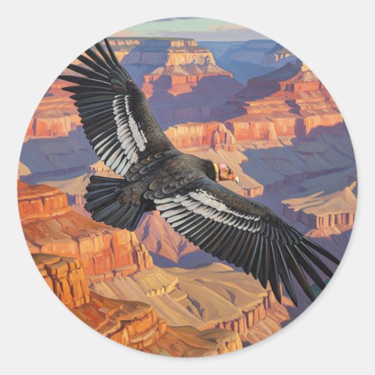 Condor in het Grand Canyon National Park Ronde Sticker (Voorkant)