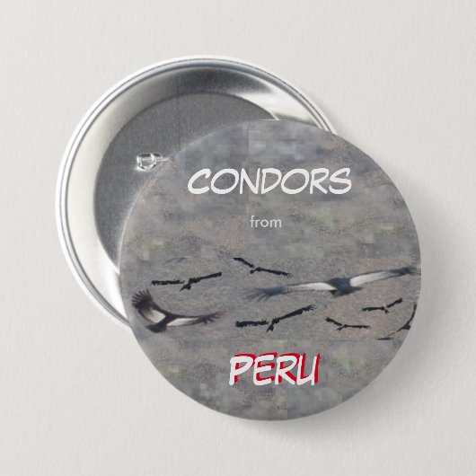 Condors uit Peru-Button Ronde Button 7,6 Cm (Voorkant /achterkant)