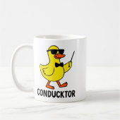 Conducktor Funny Duck Music Pun Orchestra Design Koffiemok (Links)