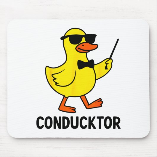 Conducktor Funny Duck Music Pun Orchestra Design  Muismat (Voorkant)